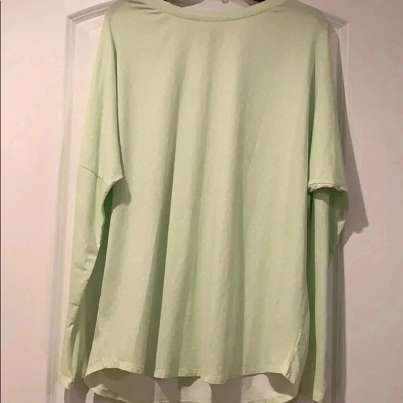 Jasmine & Ginger Green and White Polka Dot V Neck Pajama Top Size Large NWT - Picture 4 of 8